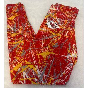 Kansas City Chiefs Red Yellow Gray Abstract Print Leggings, Medium, NWOT